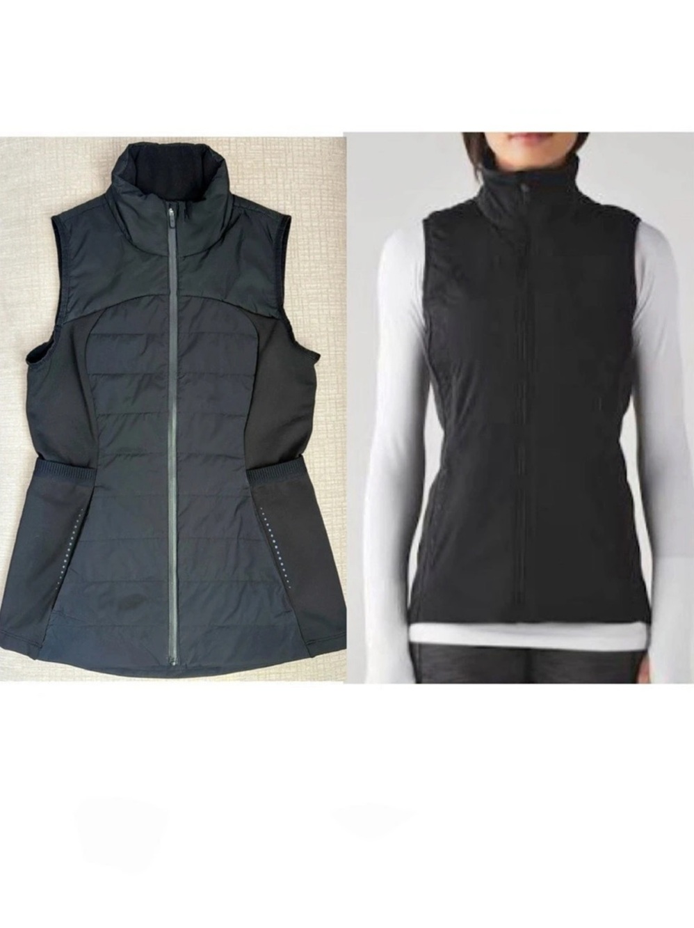 lululemon Run For It Insulated Running Vest Black Size 6 Reflective 6